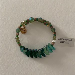 Alex and Ani Vintage 66 Deity Bangle Jungle Green